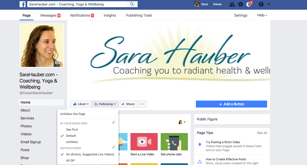 Follow Sara Hauber's Facebook page