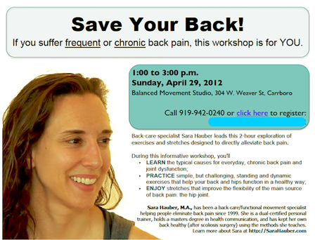 Sara Hauber back pain workshop